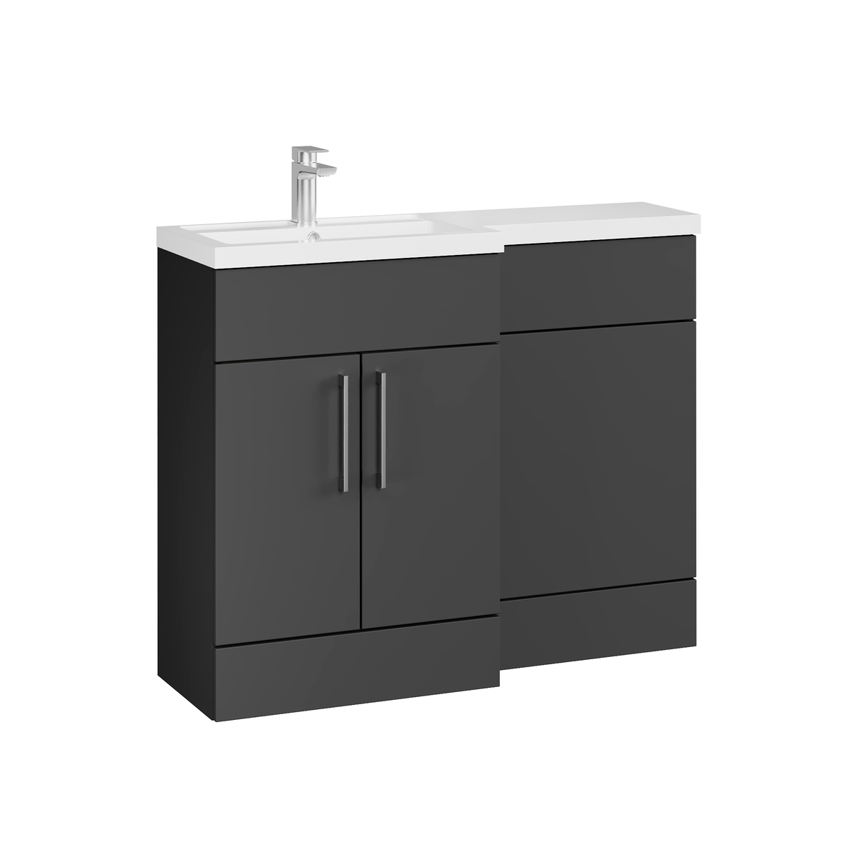 Fairford Union Gloss Grey 1100mm L Shape Left Hand Combination Pack