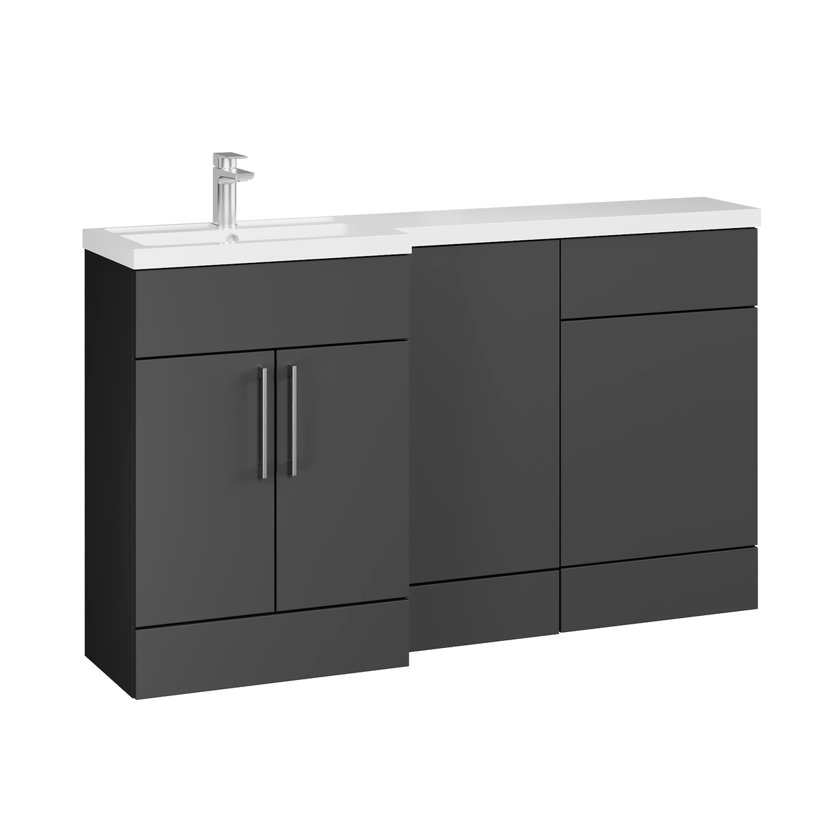 Fairford Union Gloss Grey 1500mm L Shape Left Hand Combination Pack
