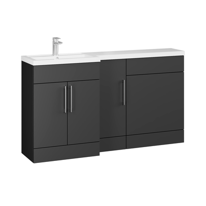 Fairford Union Style Slab Matt Soft Black 1500mm L Shape Left Hand Combination Pack