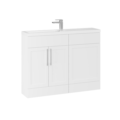 Fairford Union Style Shaker Matt White 1100mm Slimline Combination Pack