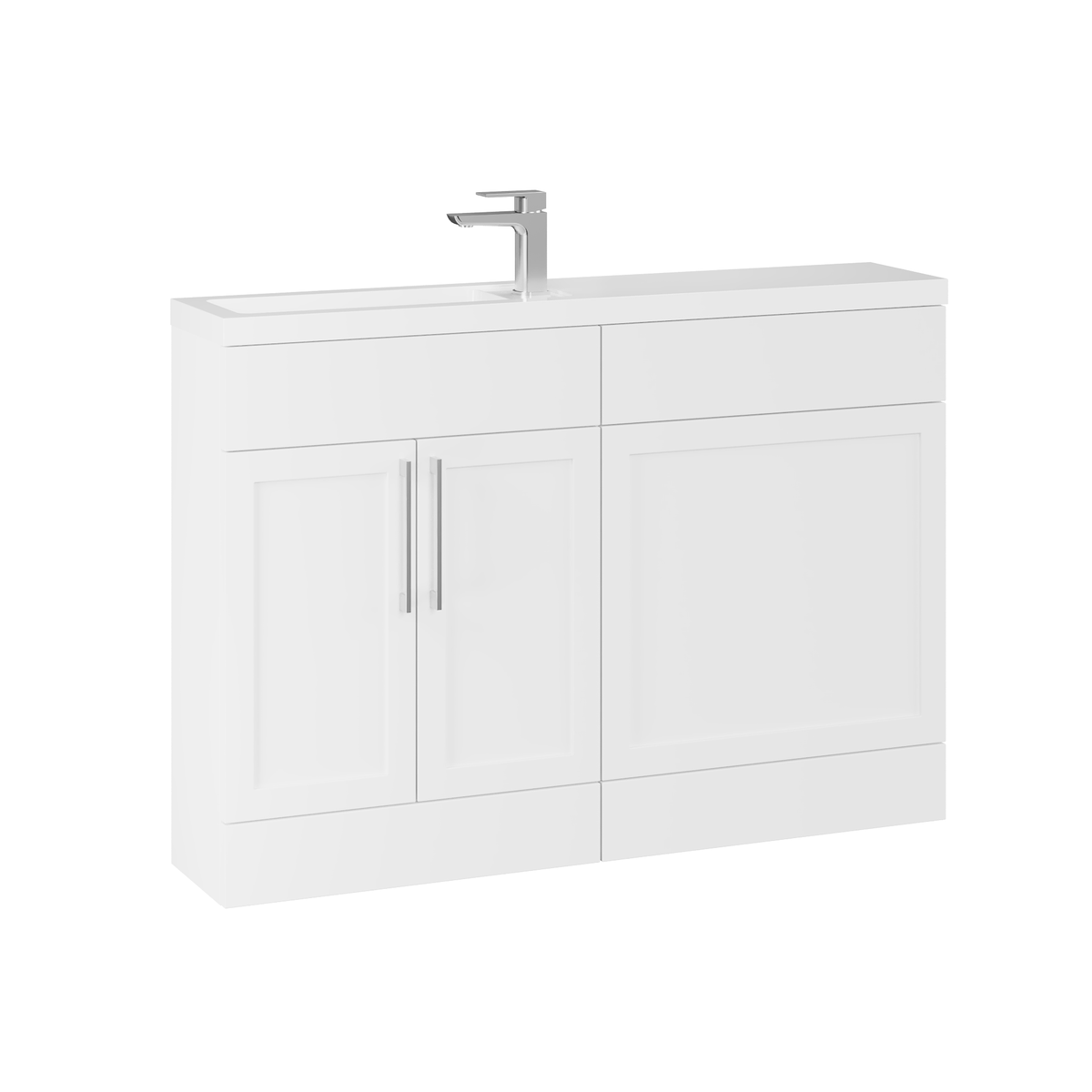 Fairford Union Style Shaker Matt White 1200mm Slimline Combination Pack