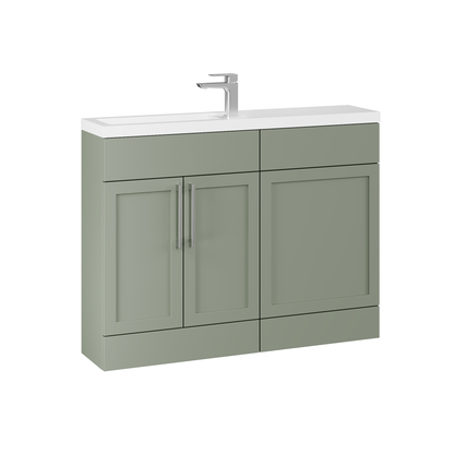 Fairford Union Style Shaker Matt Lux Green 1100mm Slimline Combination Pack