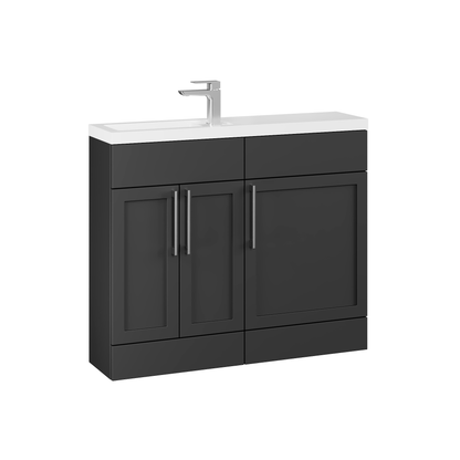 Fairford Union Style Shaker Matt Soft Black 1000mm Slimline Combination Pack