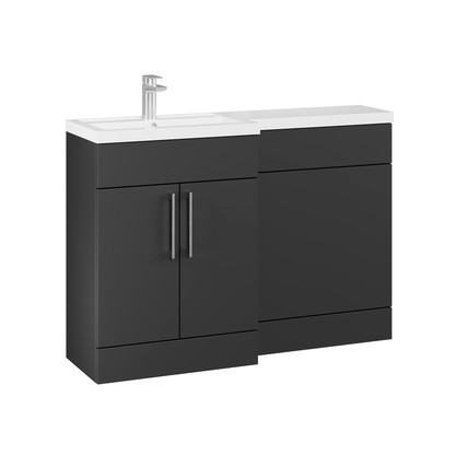 Fairford Union Style Shaker Matt Soft Black 1200mm L Shape Left Hand Combination Pack