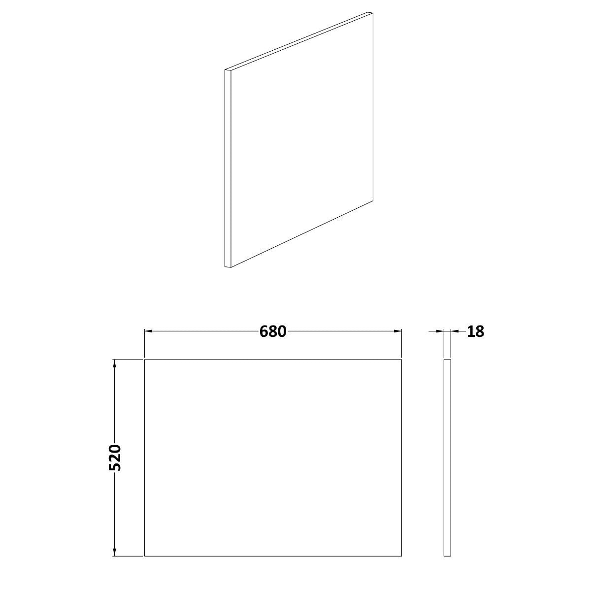 Fairford White End Panel, 700mm