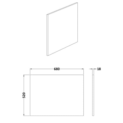 Fairford White End Panel, 700mm