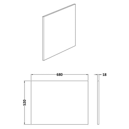 Fairford Midnight Blue 700mm L Shaped Bath End Panel