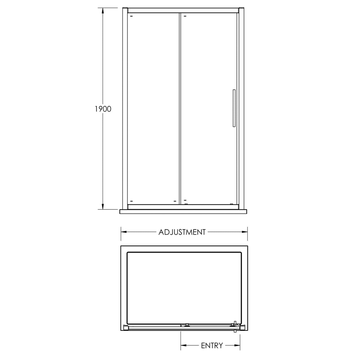 Fairford 8mm, 1400mm Sliding Shower Door