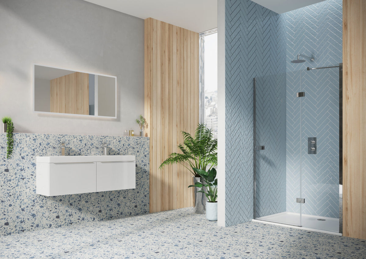 Fairford 8mm Frameless 800mm Chrome Hinged Shower Door