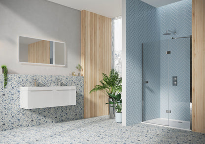 Fairford 8mm Frameless 800mm Chrome Hinged Shower Door