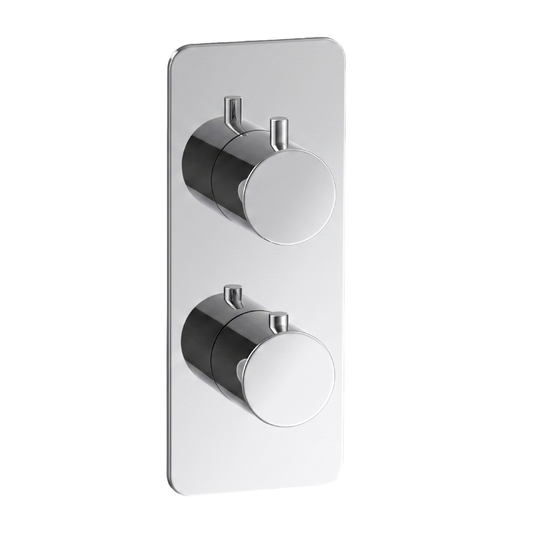 Fairford Element 7 Chrome Twin Shower Valve, 2 Outlet