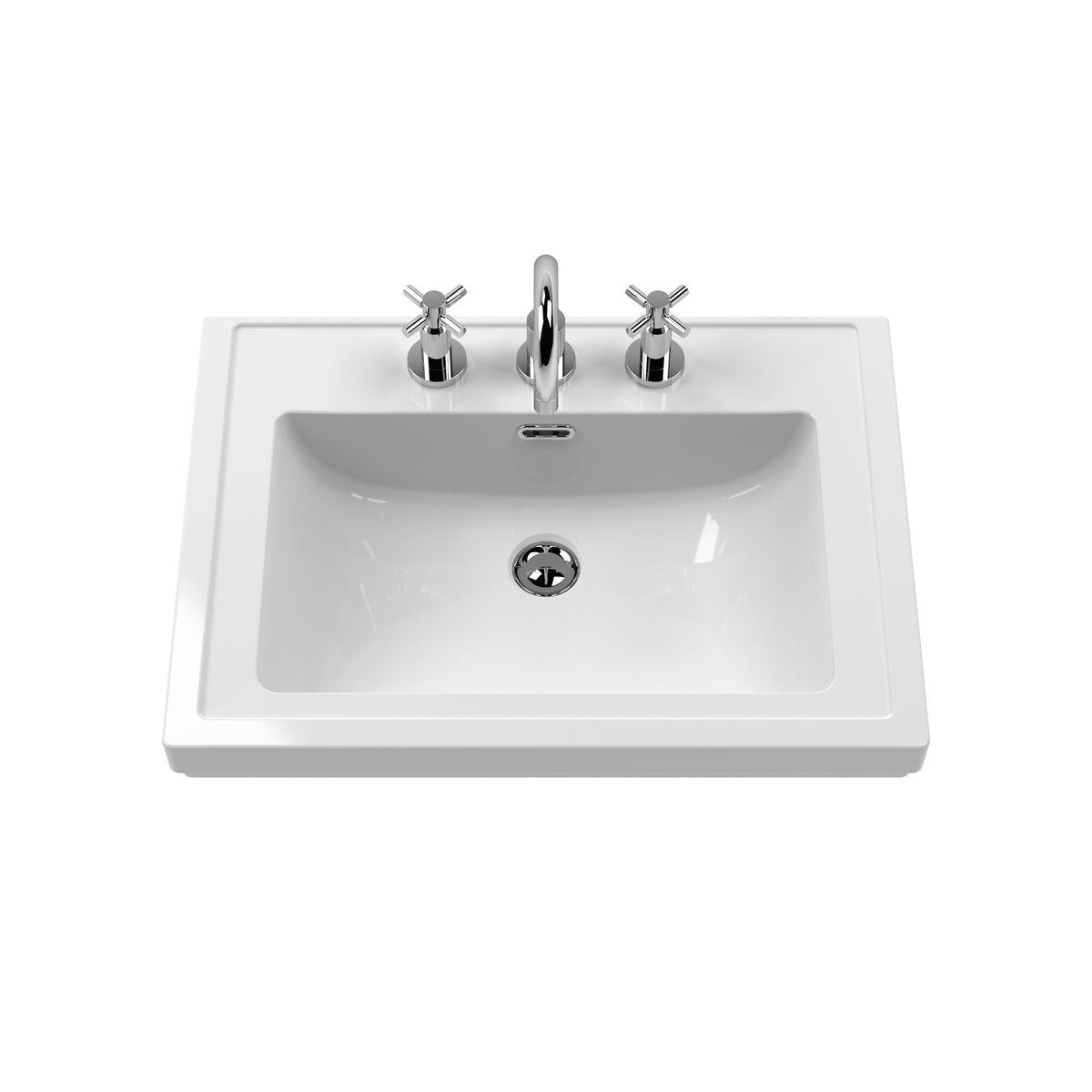 Fairford Juliette Satin Grey 600mm 1 Drawer Floorstanding Vanity Unit with 3 Tap Hole Basin