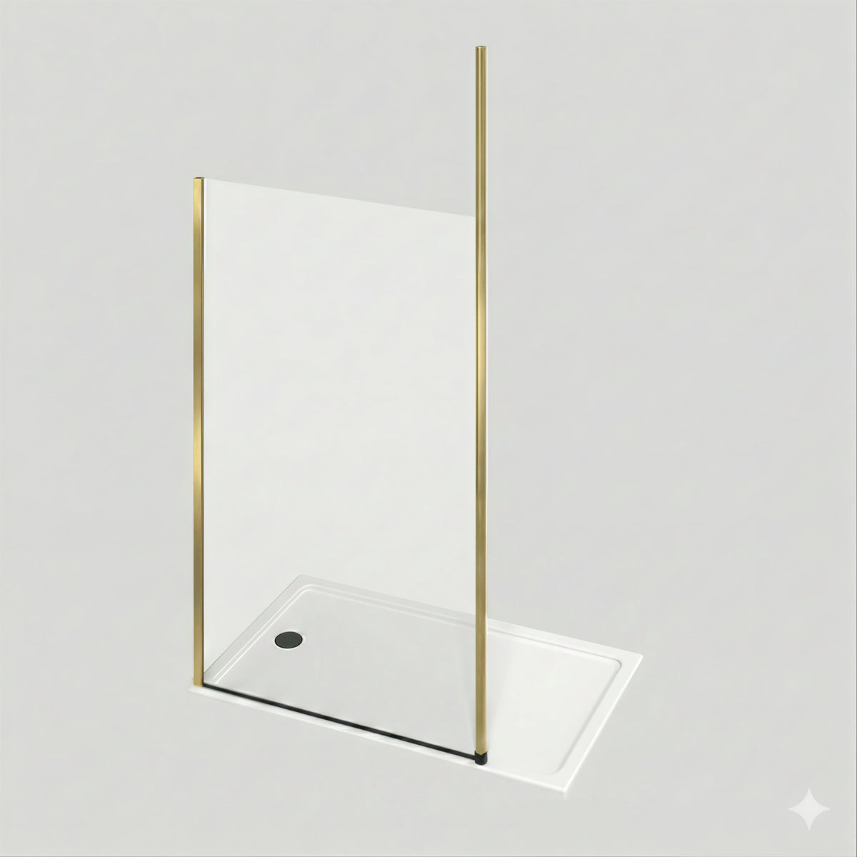 Fairford Brushed Brass Floor to Ceiling Post for 10mm Glass