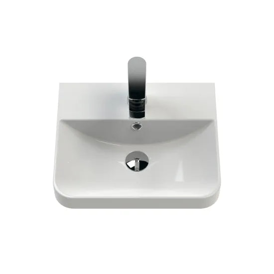 Fairford Crayo Satin Green 400mm 1 Door Wall Hung Vanity Unit