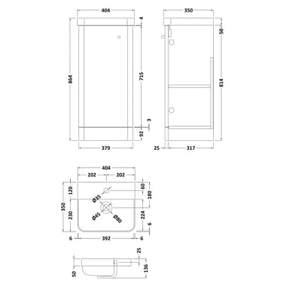 Fairford Crayo Satin Green 400mm 1 Door Floorstanding Vanity Unit