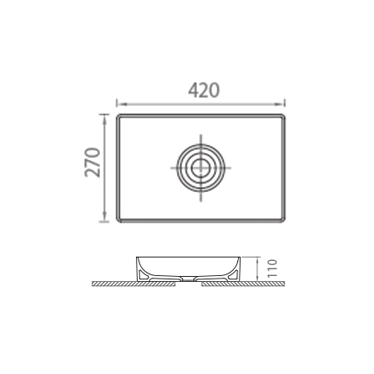 Fairford Stance 420mm Countertop Basin - White