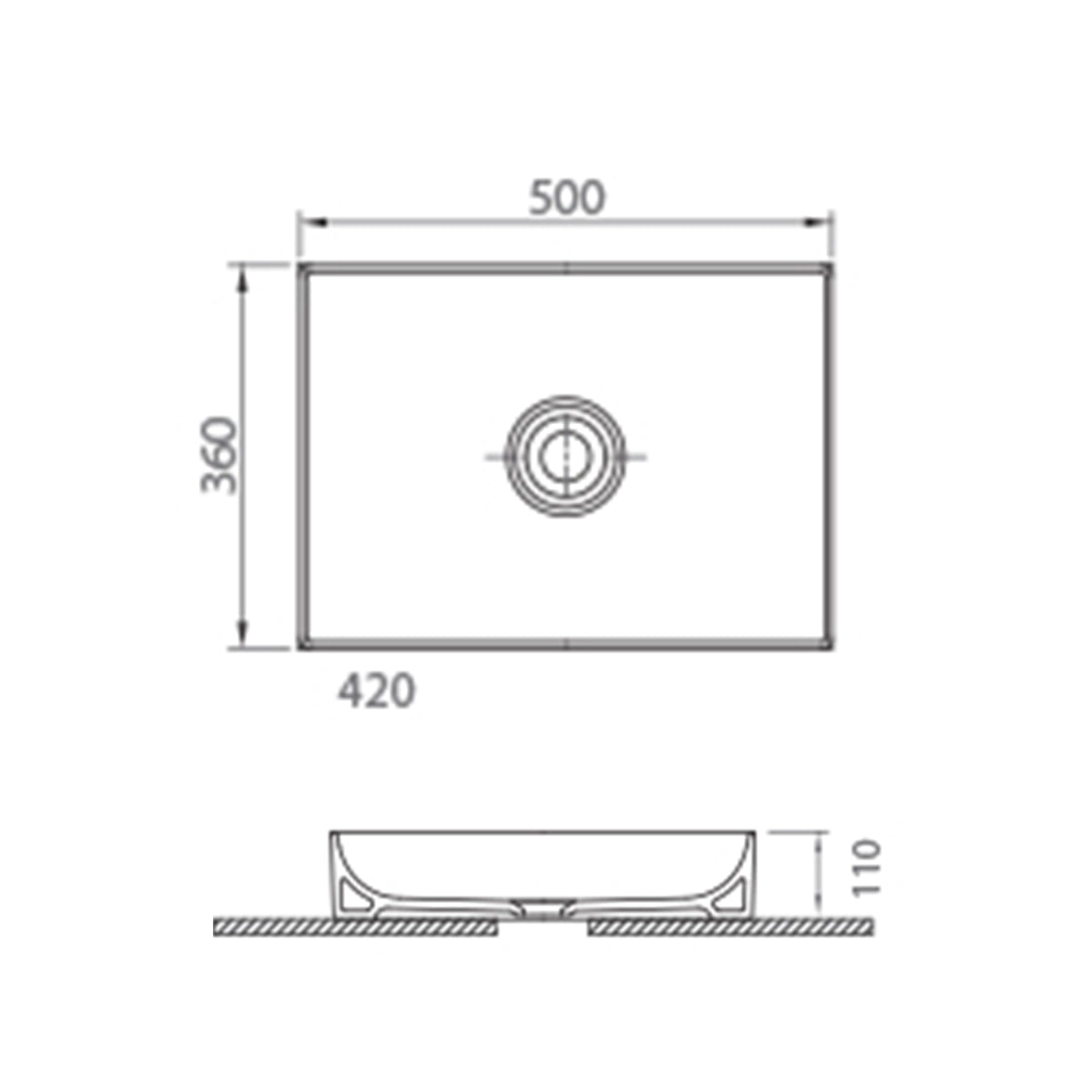 Fairford Stance 500mm Countertop Basin - White