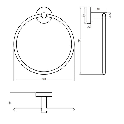 Fairford Element 5 Chrome Towel Ring