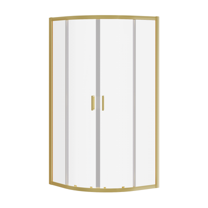 Fairford 6mm, 900x900mm Brushed Brass Quadrant Shower Enclosure