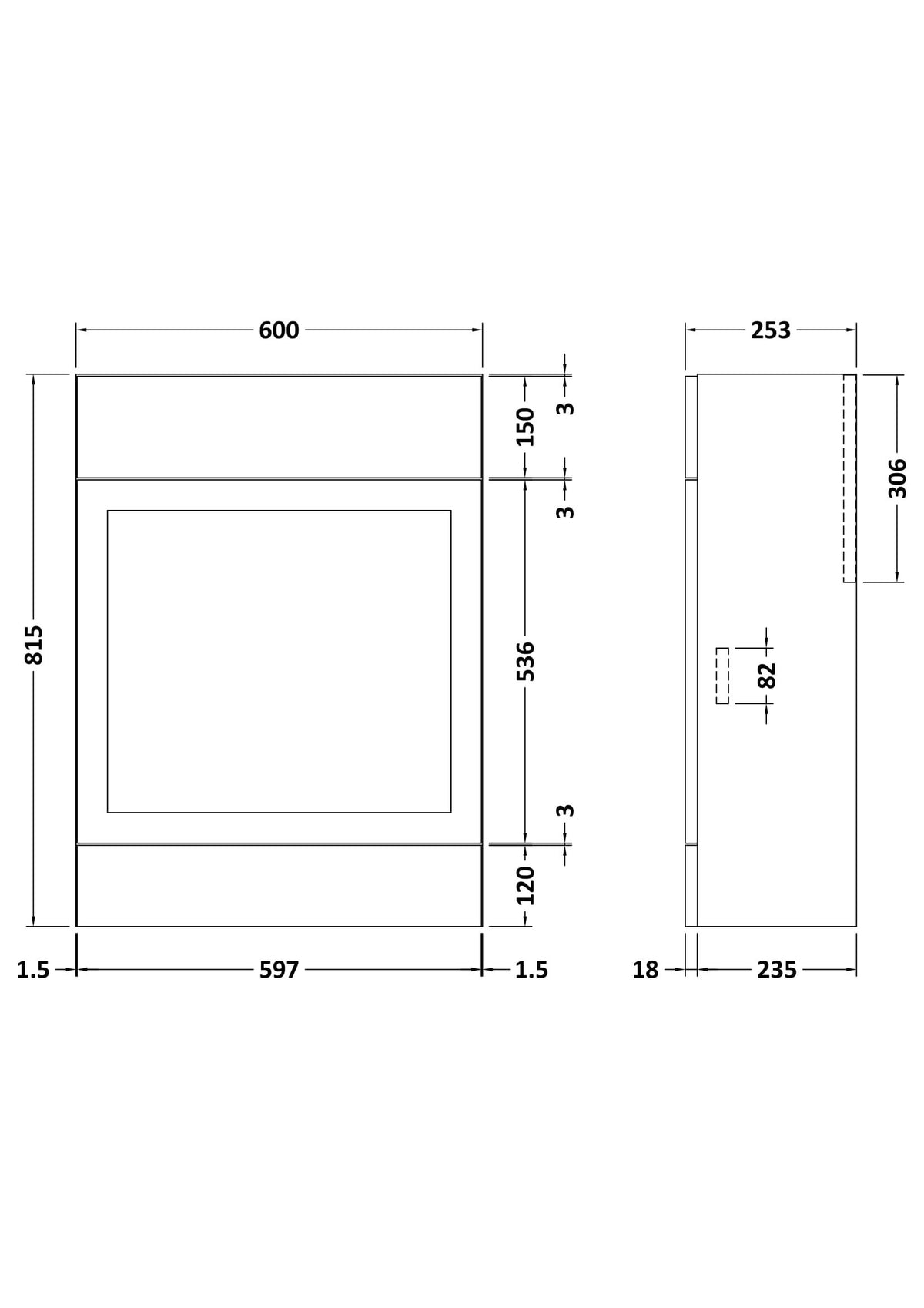 Fairford Union Style Shaker Dark Oak 600mm Slimline WC Unit