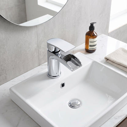Fairford Ratoe Basin Mixer with Push Button Waste