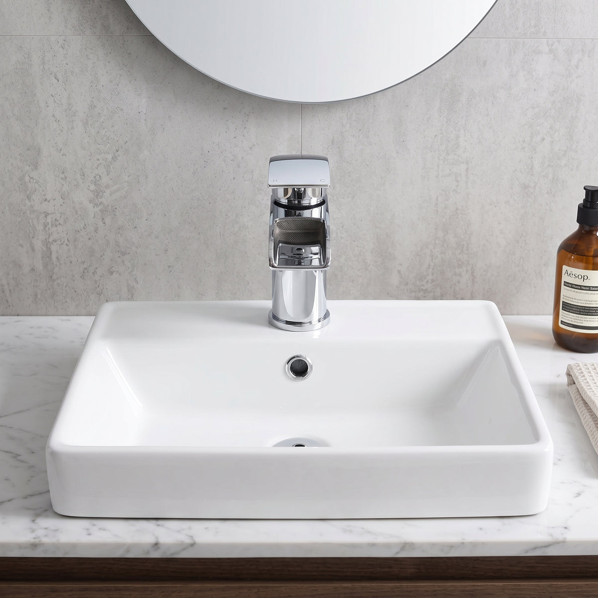 Fairford Ratoe Basin Mixer with Push Button Waste
