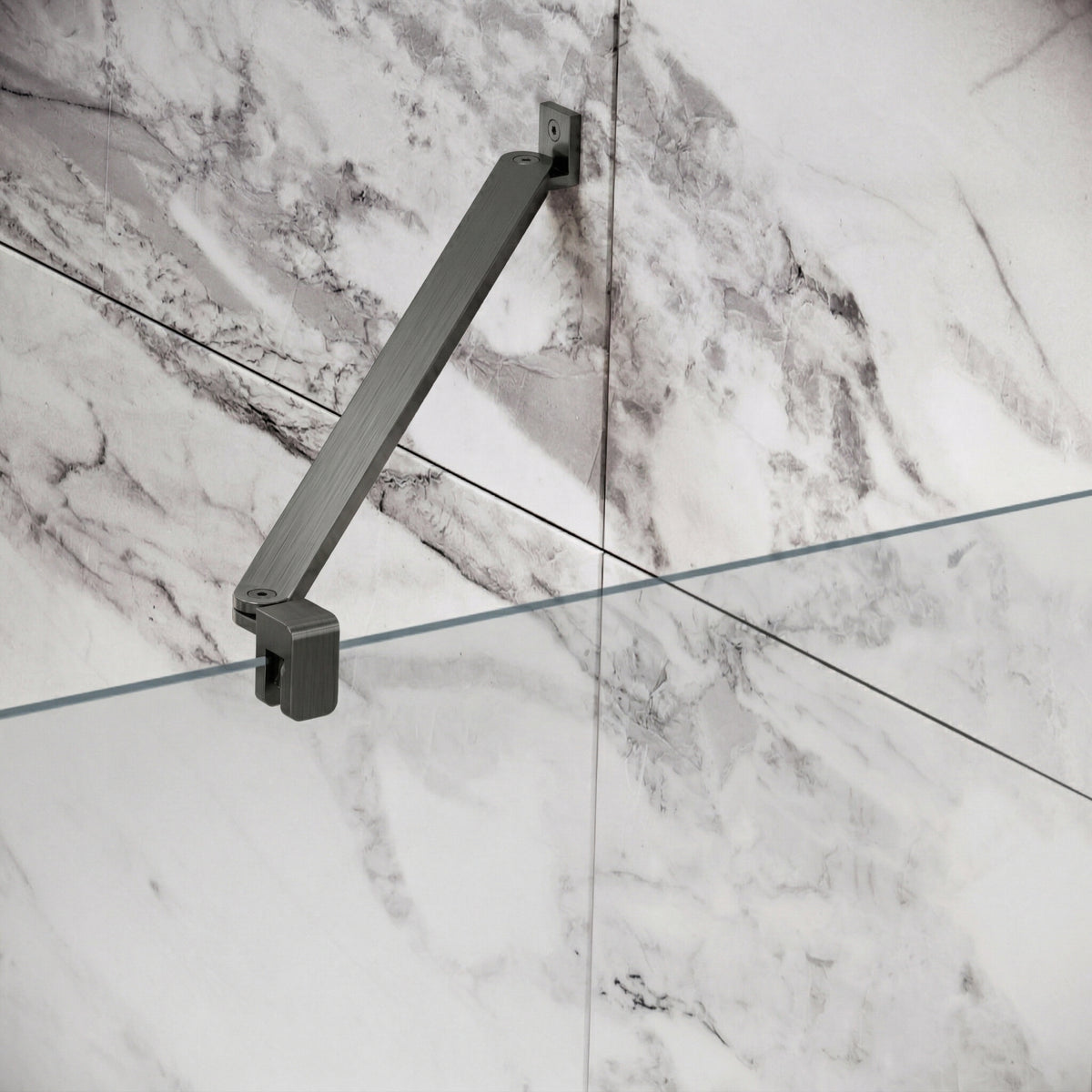 Fairford Gunmetal Angled Bar for 10mm Glass