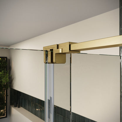 Fairford 8mm Frameless 900mm Brushed Brass Side Panel