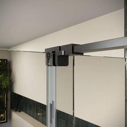 Fairford 8mm Frameless 1400mm Gunmetal Sliding Shower Door