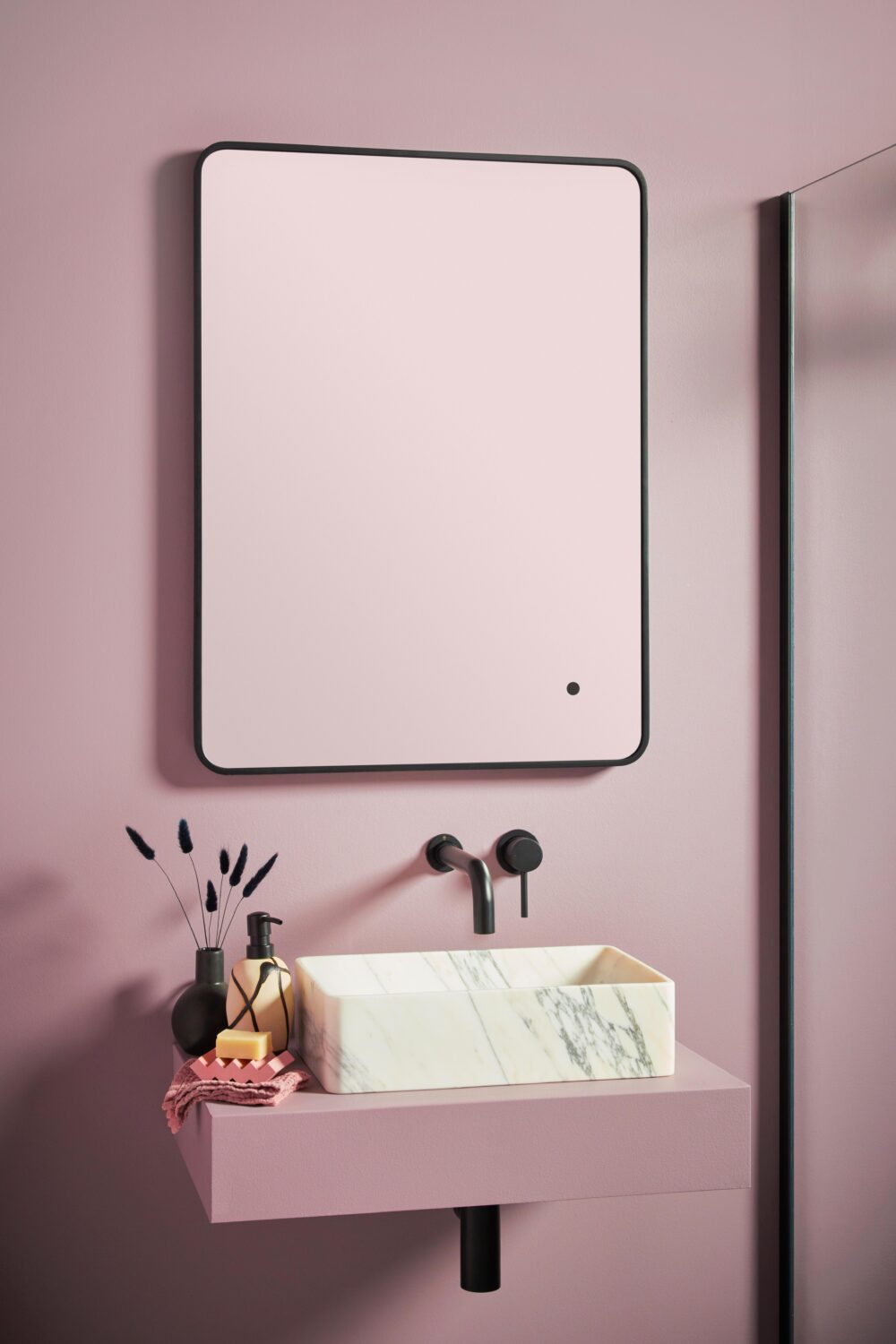 Fairford Alfie 600 Matt Black 600 x 800mm Mirror
