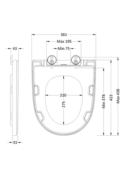 Fairford Round Wrapover Soft Close Replacement Toilet Seat