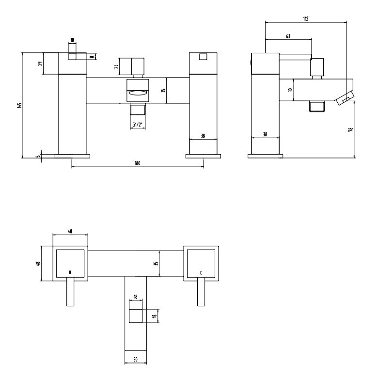Rivato Tanaro Bath Shower Mixer