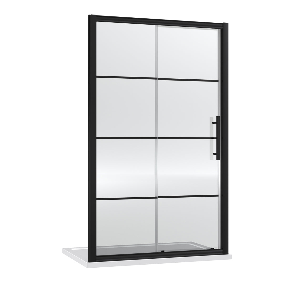 Fairford 8mm Matt Black Lined, 1200mm Sliding Shower Door