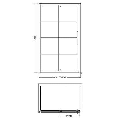 Fairford 8mm Matt Black Lined, 1400mm Sliding Shower Door