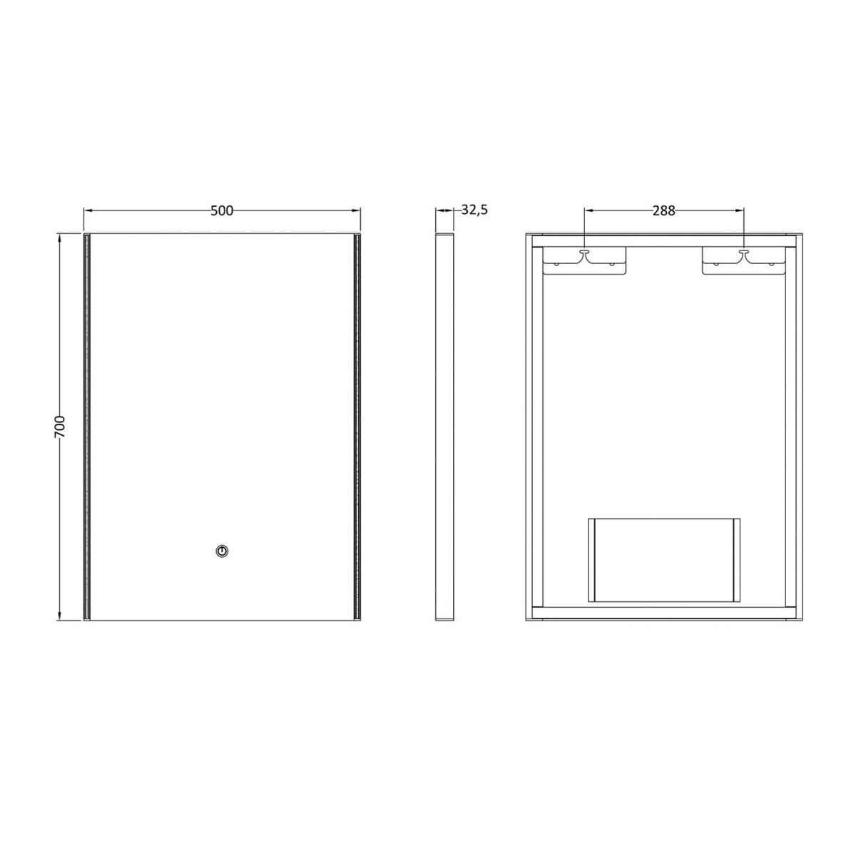 Fairford Ansel 500 x 700mm LED Touch Sensor Mirror
