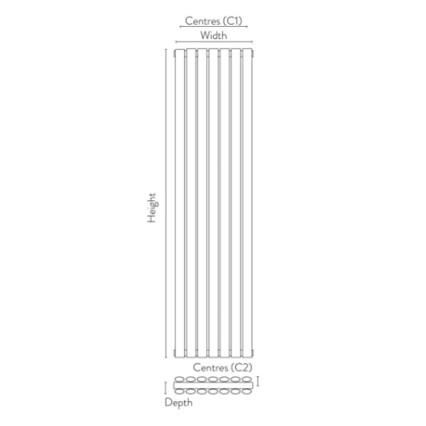 Fairford Apex White Double Designer Radiator 1800mm X 413mm