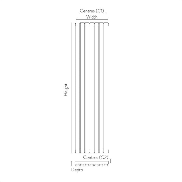 Fairford Apex Anthracite Designer Radiator 1800mm X 413mm