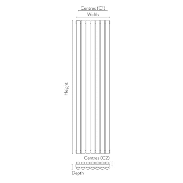 Fairford Apex White Double Designer Radiator 1800mm X 531mm