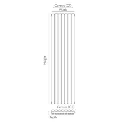 Fairford Apex White Double Designer Radiator 1800mm X 531mm