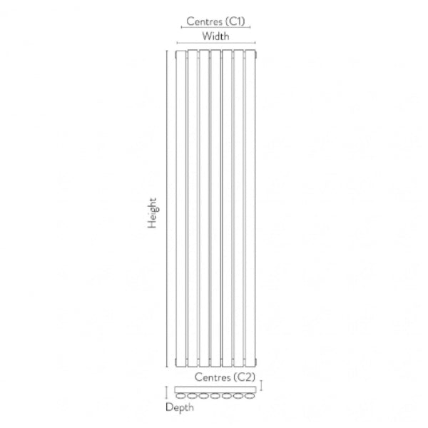 Fairford Apex White Designer Radiator 1800mm X 531mm
