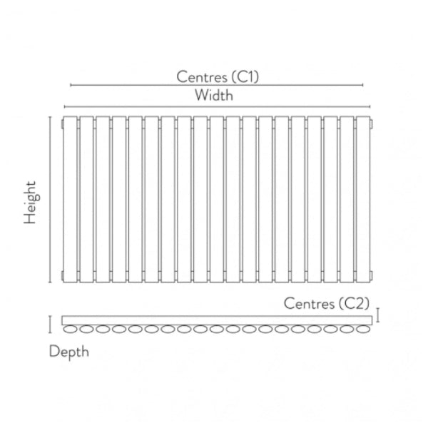 Fairford Apex Anthracite Designer Radiator 600mm X 1121mm