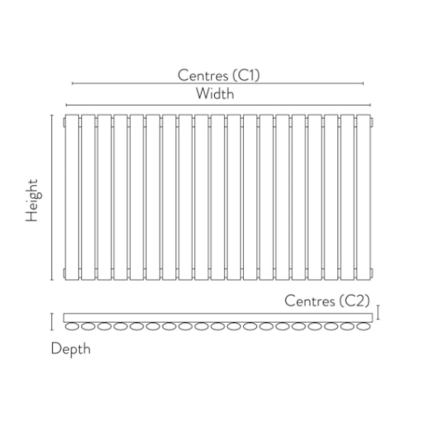 Fairford Apex White Designer Radiator 600mm X 944mm