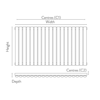 Fairford Apex White Designer Radiator 600mm X 944mm