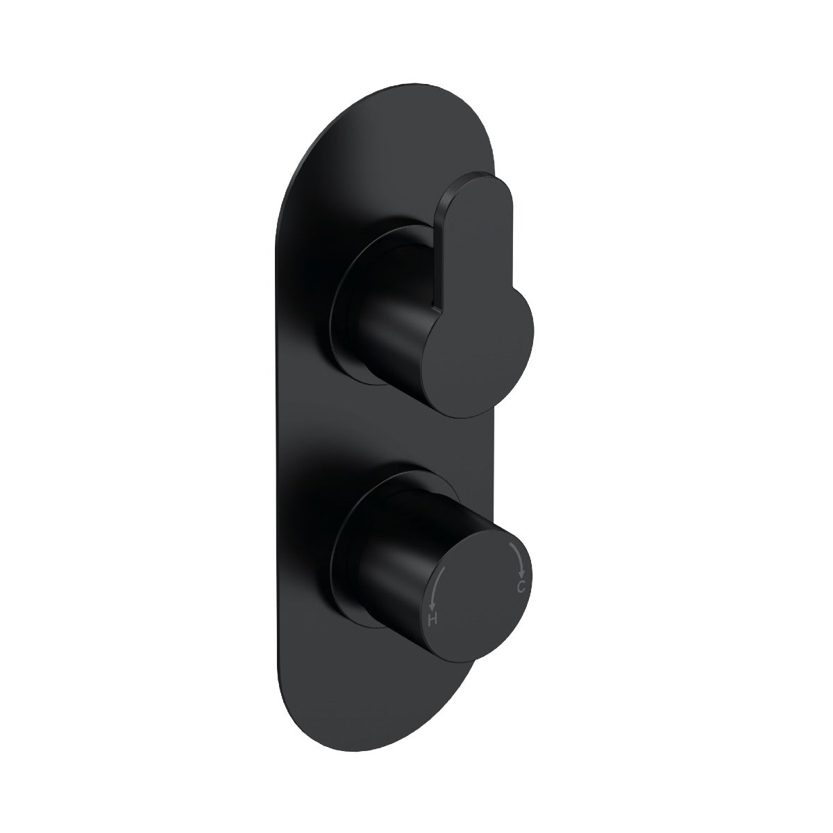 Fairford Element 10 Matt Black Round Concealed Twin Shower Valve with Diverter, 2 Outlet