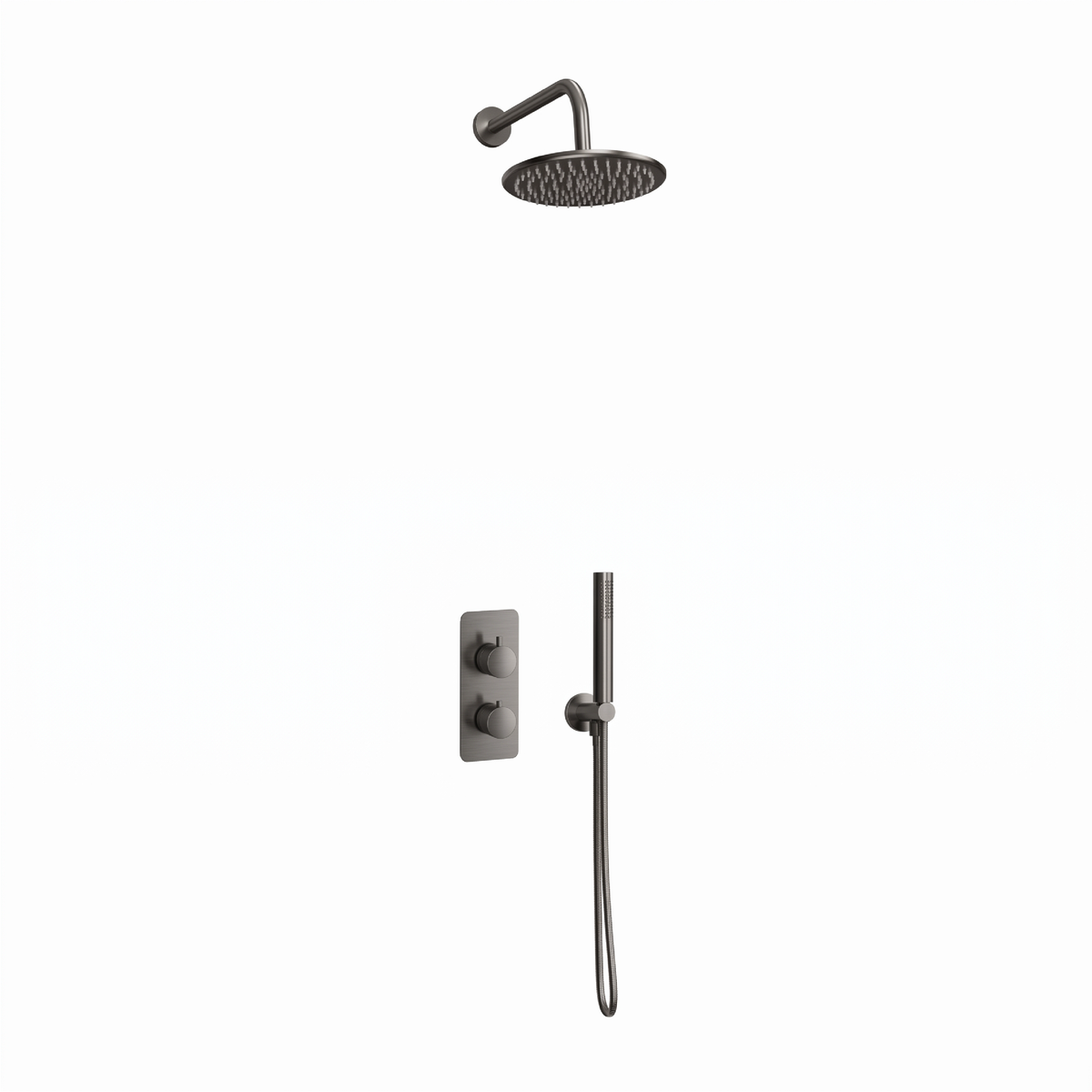 Fairford Element 7 Gunmetal Concealed Shower Kit with Overhead and Handset