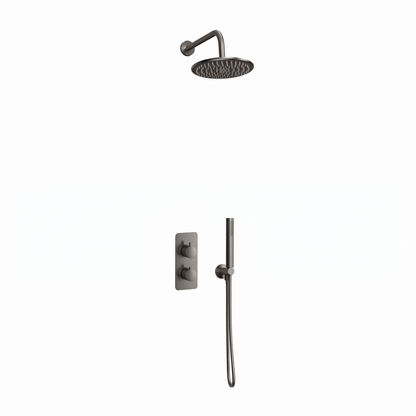 Fairford Element 7 Gunmetal Concealed Shower Kit with Overhead and Handset