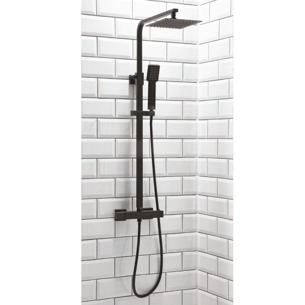 Fairford Amina Matt Black Exposed Shower Kit