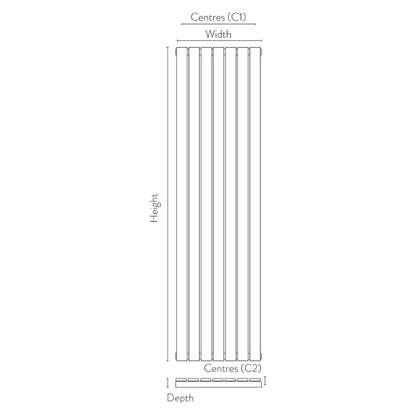 Fairford Bravo White Designer Radiator 1600mm X 408mm