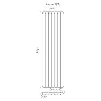 Fairford Bravo White Double Designer Radiator 1600mm X 476mm