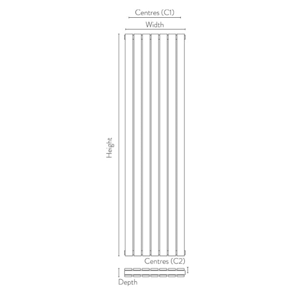 Fairford Bravo White Double Designer Radiator 1800mm X 408mm